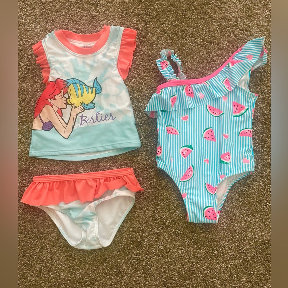 Girls' Watermelon and Lil Mermaid Swim Set